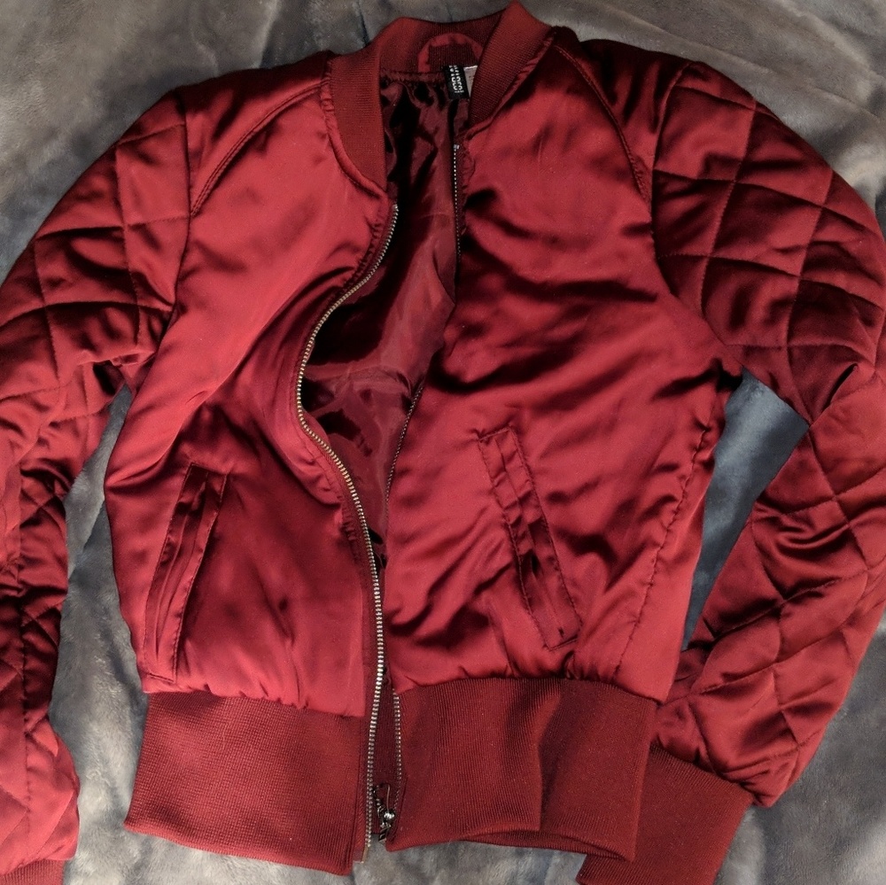 NWOT H&M (DIVIDED) red bomber jacket